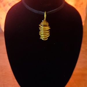 Wire wrapped tiger's eye